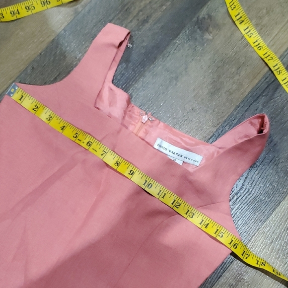 David Warren New York Elegant Pink Sleeveless Sheath Midi Dress - Picture 4 of 5